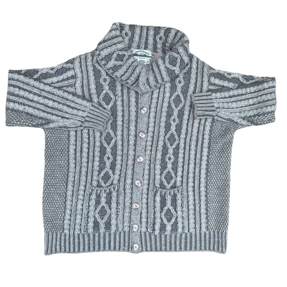 Urbann-Vibe Vintage Dark Gray Cable Knit Sweater For Men Thick Crew Neck Spring Warmth And Relaxed Fit main image 1
